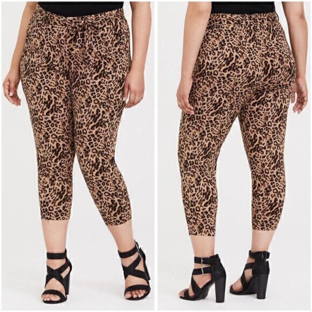 Torrid Leopard Tie-Front Trouser Plus Size 2X